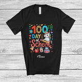 MacnyStore - Personalized Custom Name 100th Day Of School; Adorable Unicorn With Pencil; Teacher Students T-Shirt
