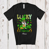 MacnyStore - Personalized Custom Name Lucky Mama; Lovely St. Patrick's Day Gnome Shamrock; Irish Family T-Shirt