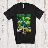 MacnyStore - Personalized Custom Name Pushing My Luck; Amusing St. Patrick's Day Tractor Shamrocks; Farmer T-Shirt
