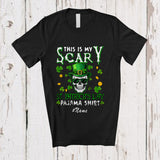 MacnyStore - Personalized Custom Name My Scary St. Patrick's Day; Humorous Skull Boys Men Shamrock T-Shirt