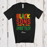 MacnyStore - Personalized Custom Name Black Sons Matter; Lovely Black History Month Family Afro African T-Shirt