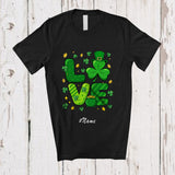 MacnyStore - Personalized Custom Name LOVE; Amazing St. Patrick's Day Shamrocks Matching Irish Family Lover T-Shirt