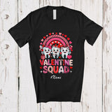 MacnyStore - Personalized Custom Name Valentine Squad; Lovely Rainbow Three Teeth Heart; Dental Dentist T-Shirt