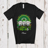 MacnyStore - Personalized Custom Name St. Patrick's Day Squad; Lovely Rainbow Three Teeth; Dental Dentist T-Shirt