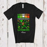 MacnyStore - Personalized Custom Name Shenanigator Definition; Joyful St. Patrick's Day Dabbing Leprechaun T-Shirt