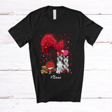 MacnyStore - Personalized Custom Name Couple Husky With Hearts Tree; Lovely Valentine Heart Flowers T-Shirt