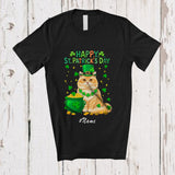 MacnyStore - Personalized Custom Name Happy St. Patrick's Day; Adorable Shamrock British Longhair Owner T-Shirt