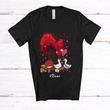 MacnyStore - Personalized Custom Name Couple Duck With Hearts Tree; Lovely Valentine Farmer Flowers T-Shirt