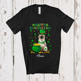 MacnyStore - Personalized Custom Name Happy St. Patrick's Day; Adorable Irish Shamrock Siamese Cat Owner T-Shirt