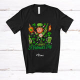 MacnyStore - Personalized Custom Name Happy St. Patrick's Day; Amusing Leprechaun Playing Guitar Guitarist T-Shirt
