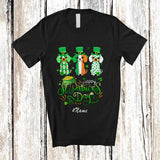 MacnyStore - Personalized Custom Name Happy St. Patrick's Day; Humorous Three Ireland Flag Dachshund T-Shirt