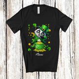 MacnyStore - Personalized Custom Name Dabbing Panda With Horseshoe; Joyful St. Patrick's Day Wild Animal T-Shirt