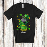 MacnyStore - Personalized Custom Name Dabbing Hippo With Horseshoe; Joyful St. Patrick's Day Wild Animal T-Shirt