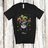 MacnyStore - Personalized Custom Name Dabbing Panda Mardi Gras Mask Beads; Joyful Wild Animal Parades T-Shirt