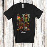 MacnyStore - Personalized Custom Name LOVE; Amazing Black History Month Afro Women Strong; African Family T-Shirt