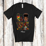 MacnyStore - Personalized Custom Name LOVE; Amazing Black History Month Afro Girl Strong; African Family T-Shirt