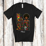 MacnyStore - Personalized Custom Name LOVE; Amazing Black History Month Afro Men Strong; African Family T-Shirt