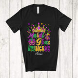 MacnyStore - Personalized Custom Name Mardi Gras Princess; Joyful Mardi Gras Mask Crawfish; Girl Women Parade T-Shirt