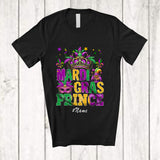 MacnyStore - Personalized Custom Name Mardi Gras Prince; Amusing Mardi Gras Mask Crawfish; Boys Men Parades T-Shirt