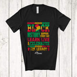 MacnyStore - Personalized Custom Name Black History Happens Every Day; Proud Afro Month African American T-Shirt