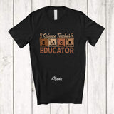 MacnyStore - Personalized Custom Name Science Teacher; Proud Black History Month Element; Melanin Afro T-Shirt