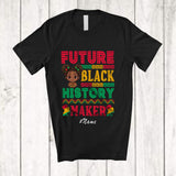MacnyStore - Personalized Custom Name Future Black History Maker; Adorable Black History Month Afro Girl African T-Shirt