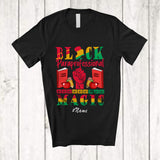 MacnyStore - Personalized Custom Name Black Paraprofessional Magic; Amazing Black History Month African Afro T-Shirt