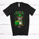 MacnyStore - Personalized Custom Name Happy St. Patrick's Day; Adorable Irish Shamrocks Rat; Wild Animal T-Shirt