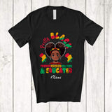 MacnyStore - Personalized Custom Name Pretty Black & Educated; Lovely Black History Month Afro Girl African T-Shirt