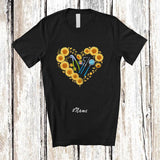MacnyStore - Personalized Custom Name Dentist Tools Sunflower Heart Shape; Lovely Flowers Proud Jobs T-Shirt