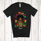 MacnyStore - Personalized Custom Name Pretty Black & Educated; Lovely Black History Month Afro Women African T-Shirt