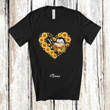 MacnyStore - Personalized Custom Name Lunch Lady Tools Sunflower Heart Shape; Lovely Flowers Proud Jobs T-Shirt