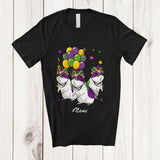 MacnyStore - Personalized Custom Name Three Mardi Gras Guinea Pigs; Lovely Mardi Gras Mask Animal Parades T-Shirt