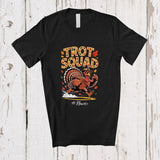 MacnyStore - Personalized Custom Name Trot Squad; Humorous Thanksgiving Running Turkey; Boys Runner T-Shirt
