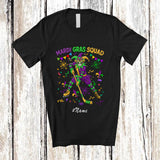 MacnyStore - Personalized Custom Name Mardi Gras Squad; Amusing Mardi Gras Ice Hockey Playing Player Sport T-Shirt