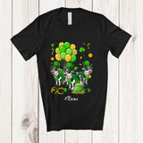 MacnyStore - Personalized Custom Name Three Lucky Irish Cows; Lovely St. Patrick's Day Shamrock Cows Farmer T-Shirt