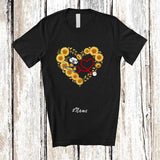 MacnyStore - Personalized Custom Name Nurse Tools Sunflower Heart Shape; Lovely Flowers Proud Jobs T-Shirt