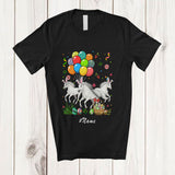 MacnyStore - Personalized Custom Name Three Bunny Horses; Adorable Easter Day Horses Hunting Eggs Farmer T-Shirt