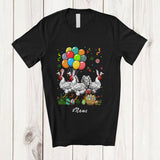MacnyStore - Personalized Custom Name Three Bunny Chickens; Adorable Easter Chickens Hunting Eggs Farmer T-Shirt