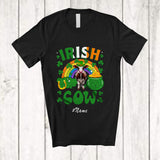 MacnyStore - Personalized Custom Name Irish Cow; Amazing St. Patrick's Day Girls Rainbow; Lucky Shamrock Farmer T-Shirt