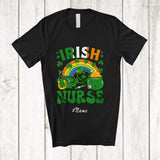 MacnyStore - Personalized Custom Name Irish Nurse; Amazing St. Patrick's Day Girls Rainbow; Lucky Shamrock T-Shirt