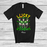 MacnyStore - Personalized Custom Name Lucky Heifer; Humorous St. Patrick's Day Three Cow Shamrock; Farmer T-Shirt