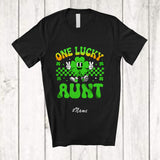 MacnyStore - Personalized Custom Name One Lucky Aunt; Amusing St. Patrick's Day Shamrock Irish Family T-Shirt