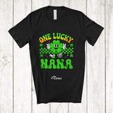 MacnyStore - Personalized Custom Name One Lucky Nana; Amusing St. Patrick's Day Shamrock Irish Family T-Shirt