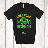 MacnyStore - Personalized Custom Name One Lucky Stepmom; Amusing St. Patrick's Day Shamrock Irish Family T-Shirt