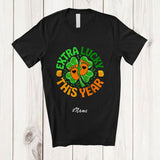 MacnyStore - Personalized Custom Name Extra Lucky This Year; Happy St. Patrick's Day Pregnancy Shamrock Family T-Shirt