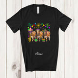 MacnyStore - Personalized Custom Name Three Cow Parades; Joyful Mardi Gras Beads Farmer Animal; Carnival T-Shirt