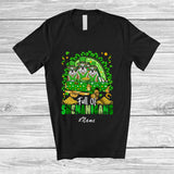 MacnyStore - Personalized Custom Name Full Shenanigans; Joyful St. Patrick's Day Bulldog Pickup Truck Rainbow T-Shirt