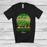 MacnyStore - Personalized Custom Name Retro Full Shenanigans; Joyful St. Patrick's Day Three Corgi On Pickup Truck T-Shirt
