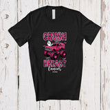 MacnyStore - Personalized Custom Name Crush Breast Cancer; Amazing Halloween Plaid Leopard Monster Truck T-Shirt
